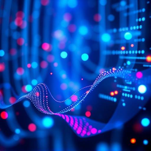 Immagine stilizzata che rappresenta piccoli pacchetti di dati che vengono inviati a un computer