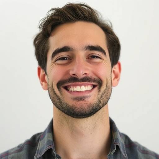 Ritratto di Luca Moretti con un sorriso soddisfatto